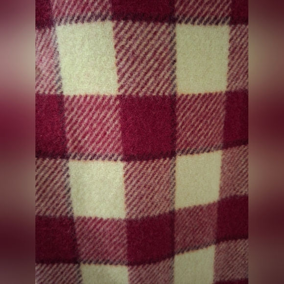 Acne Studios Red and Yellow Wool Checkered Scarf with Micro Fringe - Picture 4 of 6